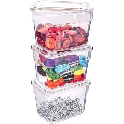 ArtBin 3 Pack of Small Bins with Lids Clear