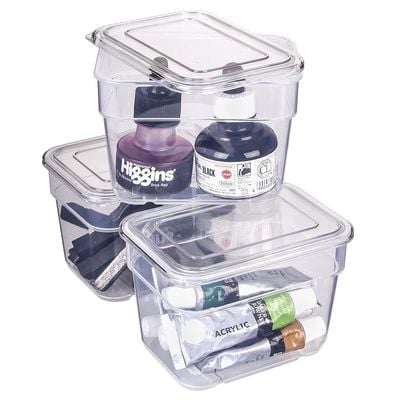 ArtBin 3 Pack of Small Bins with Lids Clear