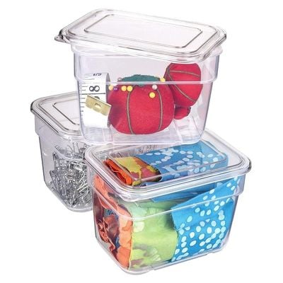 ArtBin 3 Pack of Small Bins with Lids Clear