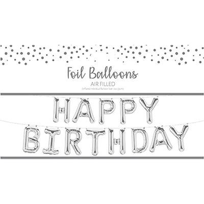 Ballunar Bday Silver Foil Balloon 48