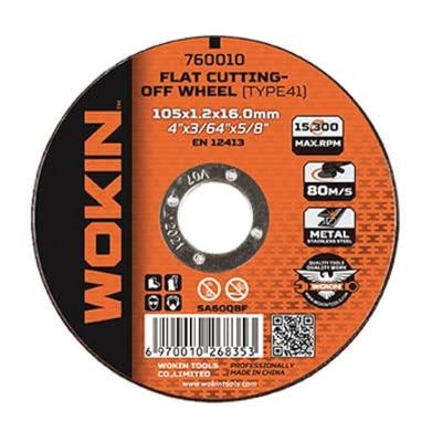 Wokin Flat Cutting Off Wheel, 115 mm x 1 mm x 22.2 mm Size