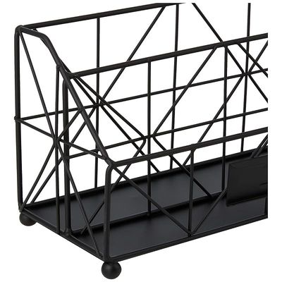 AQ Keira Wire Desk Organizer, Matte Black