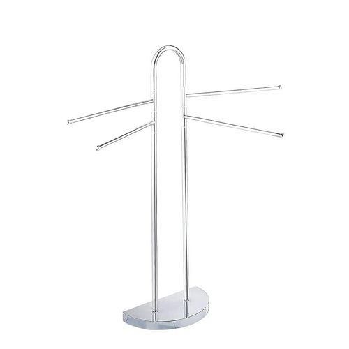 WENKO, Cosenza Towel Stand, Stainless Steel, Free Standing Home And Bathroom Rack, Multifunctional Clothes Dryer &amp; Organizer, 33X93.5X48Cm, Chrome