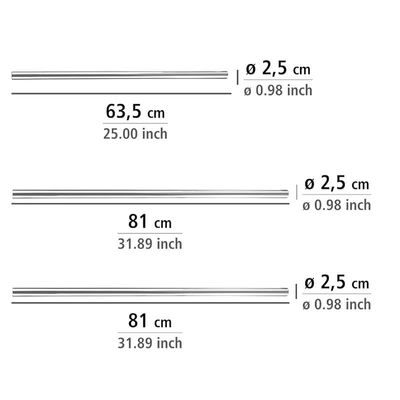 WENKO Bracket rod Universal Extra Strong Chrome -2,5 cm, can be combined in shape and length, Aluminium, 2.5 x 2.5 cm, Chrome