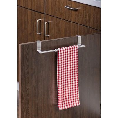 Wenko Telescopic Over-Door Towel Rail, Stainless Steel, Expandable Bathroom Organizer, Practical Home Storage Shelf, 22 X 35 cm, Shiny