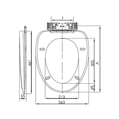 BOLD D-Shape Toilet Seat and Cover (PP), White