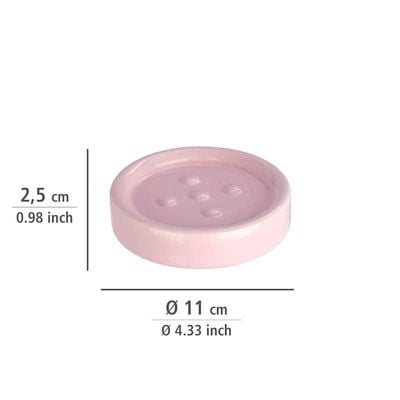 Wenko Ceramic Soap Dish, Polaris Pastel Pink