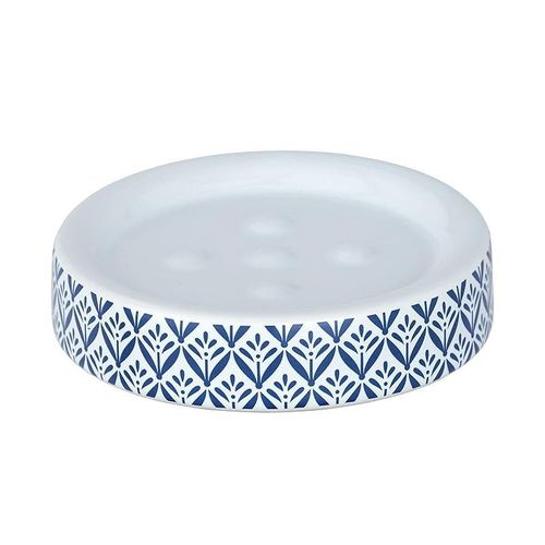 WENKO Soap dish Lorca - Soap dish, Ceramic, 11 x 2.5 x 11 cm, Blue