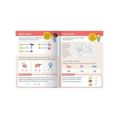 Hinkler Junior Explorers Magnetic Books Short Words, Multicolor