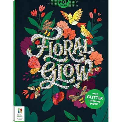 Hinkler Kaleidoscope Pop Sparkle Floral Glow Coloring Book