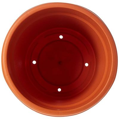 Cosmoplast Plastic Round Flowerpot 8‚Äù with Tray, Terracotta