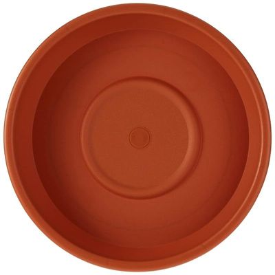 Cosmoplast Plastic Round Flowerpot 8‚Äù with Tray, Terracotta