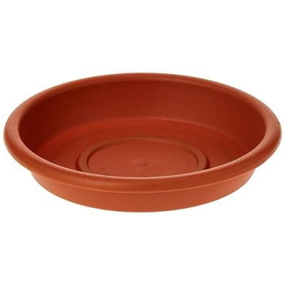 Cosmoplast Plastic Round Flowerpot 6‚Äù With Tray, Terracotta