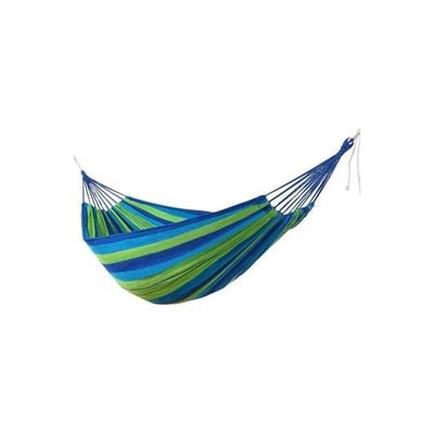 Outdoor Striped Pattern Canvas Hammock Blue/Green 80x280cm