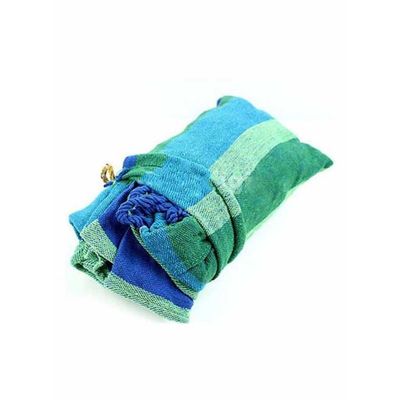 Portable Hang Bed Hammock Green/Blue 280 x 80cm