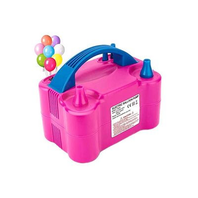 Portable Dual Nozzle Electric Air Balloon Pump Pink/Blue