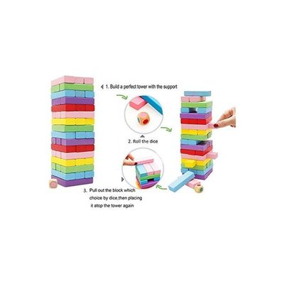 48-Piece Wooden Stacking Blocks 10.9inch