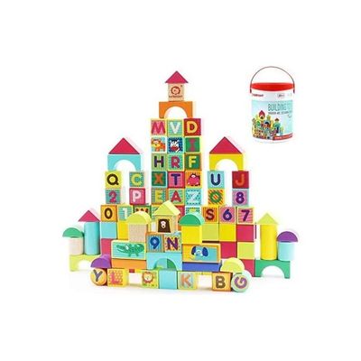 100-Piece Wooden Building Block