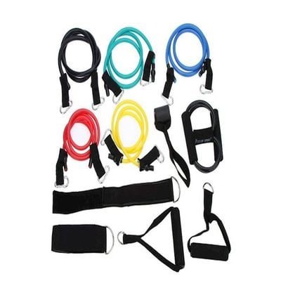 12Pcs Elastic Exercise Training Tubes Fitness Resistance Bands Set For Yoga Pilates