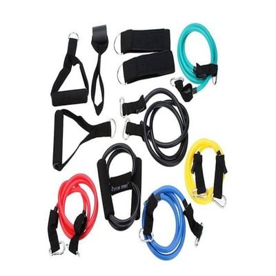 12Pcs Elastic Exercise Training Tubes Fitness Resistance Bands Set For Yoga Pilates