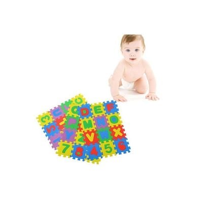 36-Piece Alphabet Puzzle Foam Mat Multicolour 5x5x0.7centimeter
