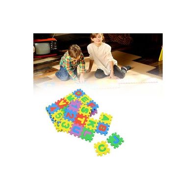 36-Piece Alphabet Puzzle Foam Mat Multicolour 5x5x0.7centimeter