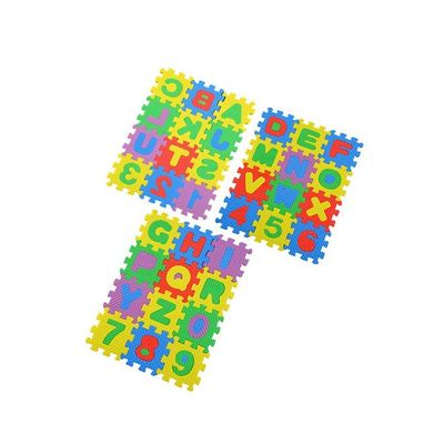 36-Piece Alphabet Puzzle Foam Mat Multicolour 5x5x0.7centimeter