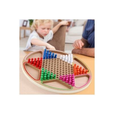 2 In 1 Chinese Checker Wooden Board Game