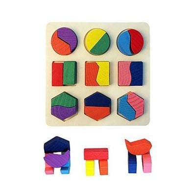 Pack Of 3 Wooden Geometric Puzzle Toy Set