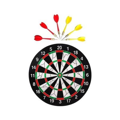 7-Piece Double Faced Dart Board And 6 Needle Set OzW-Dart17Folding 17inch