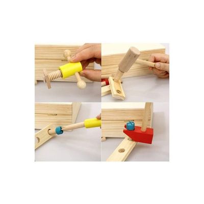 Wooden Kid Tool Box 12.2 x 23.6 x 13.2cm