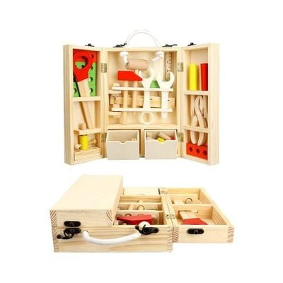 Wooden Kid Tool Box 12.2 x 23.6 x 13.2cm