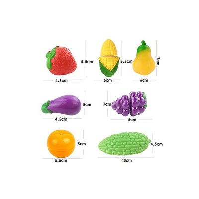 16- Piece Classic Cutting Vegetables And Fruit Kitchen Toy Set For Kids, 3+ Years 10x4.5x4.5cm