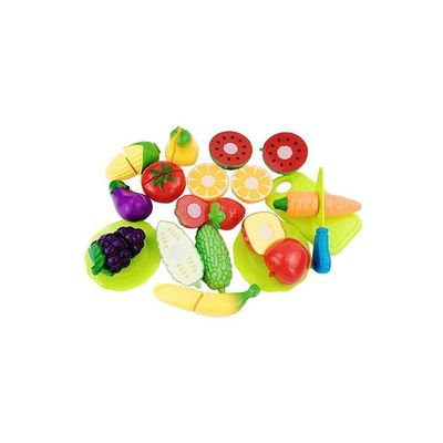 16- Piece Classic Cutting Vegetables And Fruit Kitchen Toy Set For Kids, 3+ Years 10x4.5x4.5cm