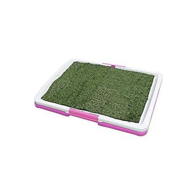 3 Tires Indoor Puppy Dog Potty Training Pee Pad Mat Tray Grass Toilet With Tray Pink 60x40cm