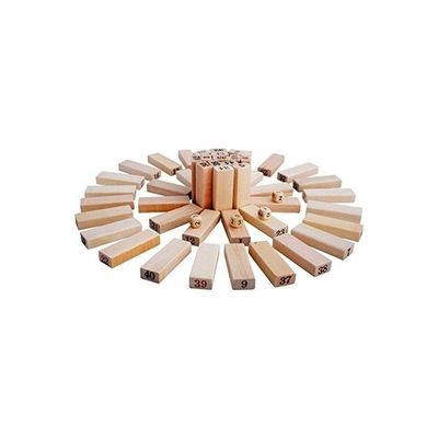 54-Piece Tall Tumbling Tower Wooden Stacking Blocks