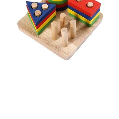 Wooden Geometric Sorting Building Blocks Set 3+ Years