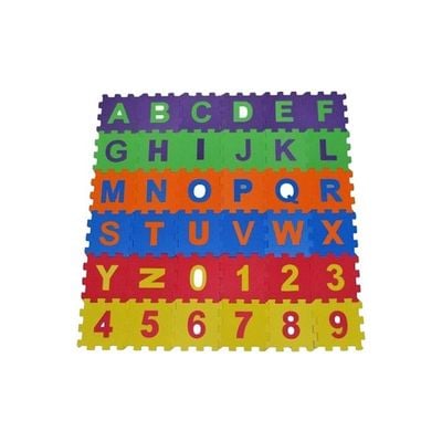 36-Piece Eva Puzzle Alphabets And Numbers Game Tile Play Mats 12x12centimeter