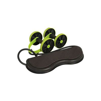 Forfar Dual Wheels Roller Sports Stretch Elastic Abdominal Resistance Pull Rope Tool Abdominal Muscle Trainer Exercise