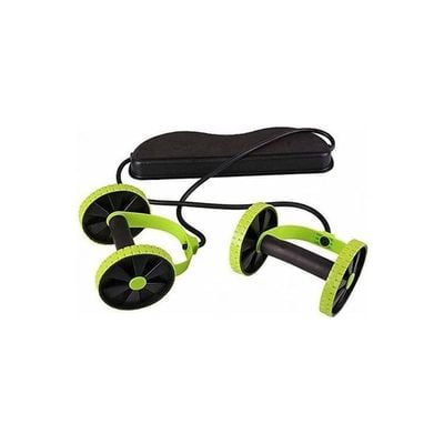 Forfar Dual Wheels Roller Sports Stretch Elastic Abdominal Resistance Pull Rope Tool Abdominal Muscle Trainer Exercise