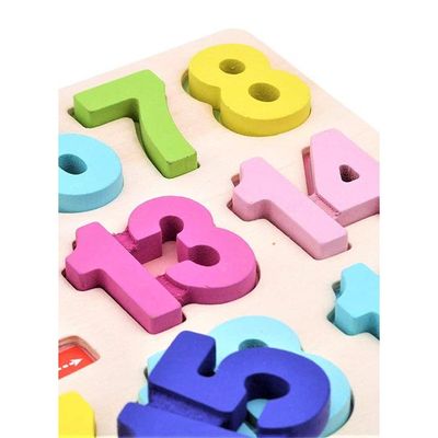 Wooden Alphabets And Number Puzzle Board