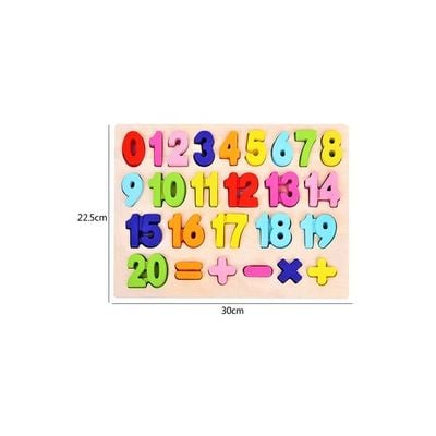 Wooden Alphabets And Number Puzzle Board