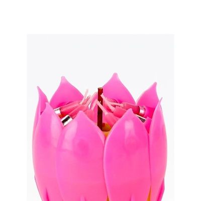 Romantic Musical Lotus Flower Birthday Music Candle for Birthday Cake Decor Pink/Yellow/Green