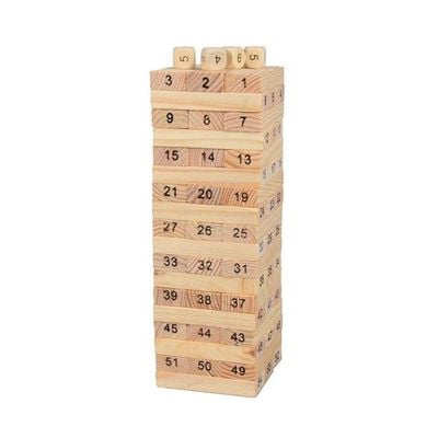 54-Piece Wooden Tower Building Set