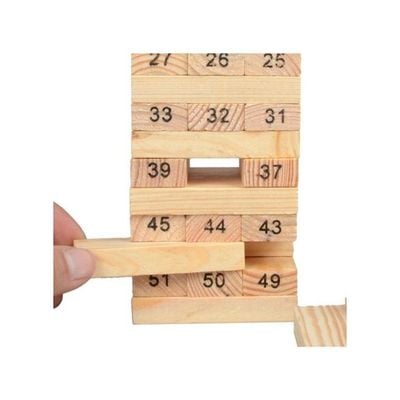 54-Piece Wooden Tower Building Set