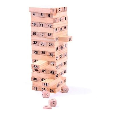 54-Piece Wooden Tower Building Set