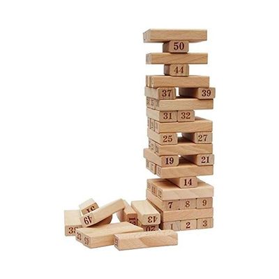 54-Piece Wooden Stacking Tower 11x4x4inch