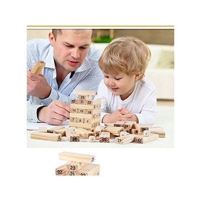 54-Piece Wooden Stacking Tower 11x4x4inch