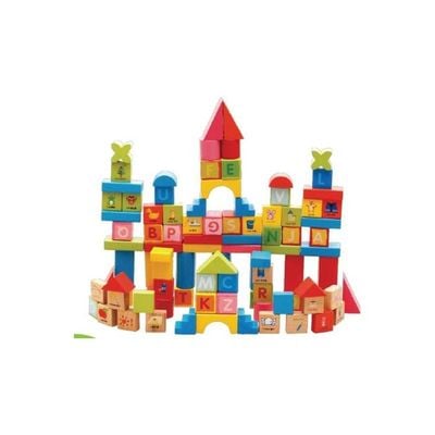 100-Piece Alphabet Building Blocks Set