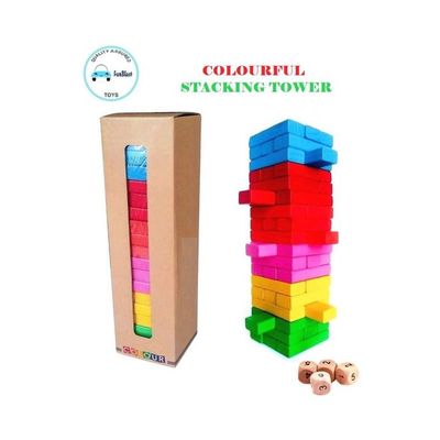 54-Piece Wooden Tumbling Tower
